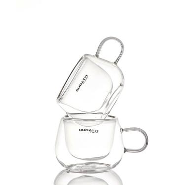 Imagem de Conjunto de Xícaras de Café Expresso Parede Dupla com Alça 100ml 2pçs - Bugatti
