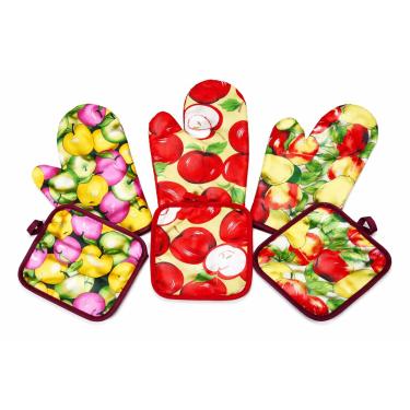 Imagem de KIT LUVA DE COZINHA E PEGADOR DE PANELA CORES