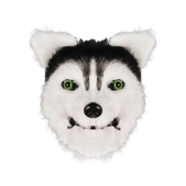 Imagem de Máscara Huskie, capa facial de pelúcia, decoração de festa de Hallowee