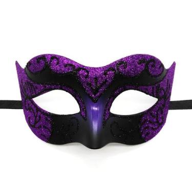 Imagem de Máscara de cosplay, pintura roxa, mostre adereços de fantasia - yiweis
