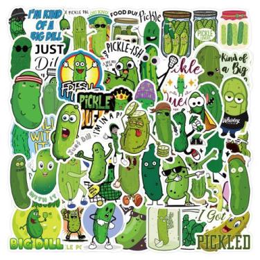 Imagem de Adesivos, picles, pepino em conserva, vinil impermeável, 60 unidades -