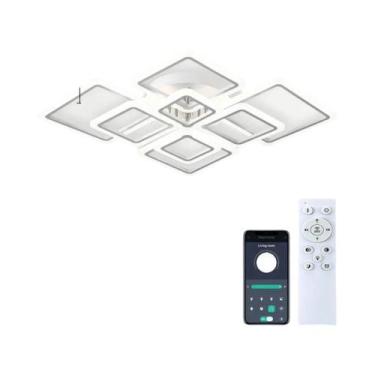 Imagem de Luminária De Teto LED Inteligente Regulável, Lustre Quadrado De Acríli