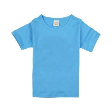 Imagem de Camisetas De Algodão De Verão Para Meninos E Meninas, Manga Curta, Top