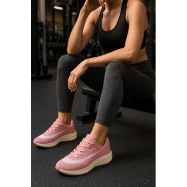 Imagem de Tênis Feminino Masculino Ideal para Corrida Caminha Treino Solado Anti