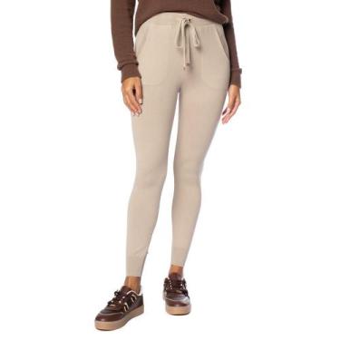 Imagem de Calça Feminina Biamar Tricot Jogger com Cordão Bege, Bege, P