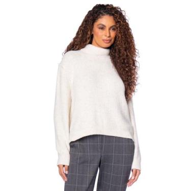 Imagem de Blusa Feminina Biamar em Tricot Mullet Gola Alta Branco, Branco, Único