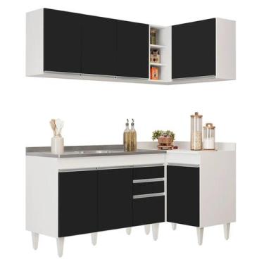 Imagem de Armário de Cozinha Modulado de Canto Esquerdo 4 Peças Cp48 com Pia Ino