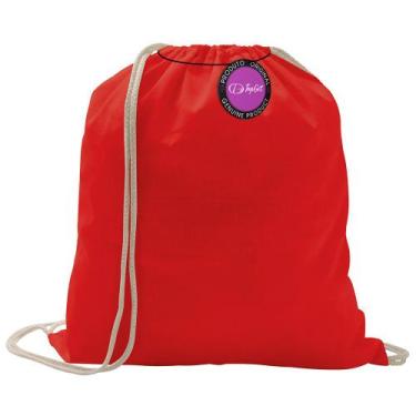 Imagem de Mochila tipo Saco Gym Sack em Algodão com Alças Wallet TopGet, Vermelh