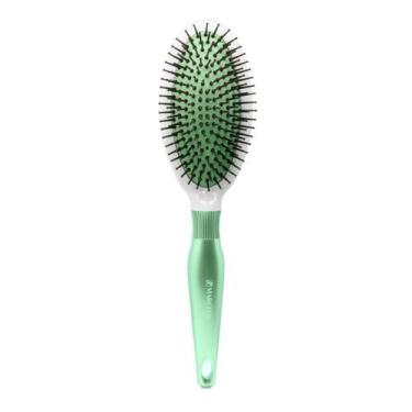 Imagem de Escova De Cabelo Oval Acabamento Metalizado Satin Marco Boni, Verde