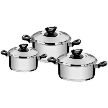 Imagem de Jogo de Panelas Tramontina Solar Baquelite 3 Peças, Inox, 3