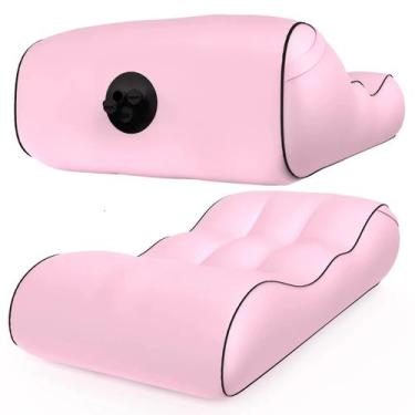 Imagem de Colchão Inflável Automático Rosa P/ Praia, Piscina, Camping - Other