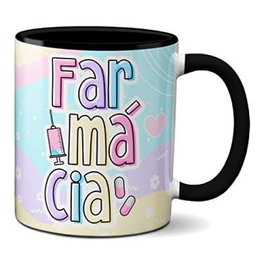 Imagem de Caneca Farmácia Profissão Farmacéutica Presente Criativo (Preta)