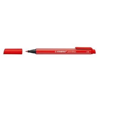 Imagem de Caneta Hidrográfica para Escrever – STABILO PointMax – Caixa com 10 unidades – Vermelho Escuro