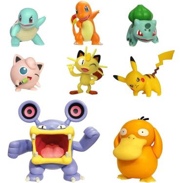 Imagem de Conjunto 8 Figuras Pokémon - Bulbasauro, Squirtle, Cder, Pikachu, Houndour, Jigglypuff, Haunter, Psyduck