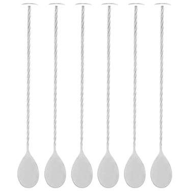 Imagem de Kit 6 Colheres Bailarinas Inox 26cm Tress Lyor Prata Bartender Bebidas Coquetel Drinks