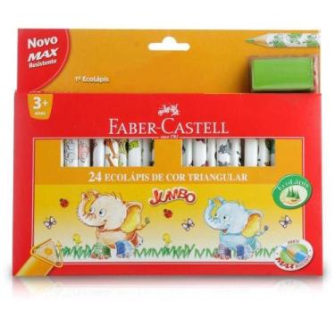 Imagem de Lápis de Cor Triangular Jumbo 24 Cores Faber Castell