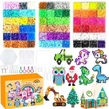 Imagem de Kit de Fuse Beads AJAZPER - 72 Cores de 5mm com Pegboards e Acessórios