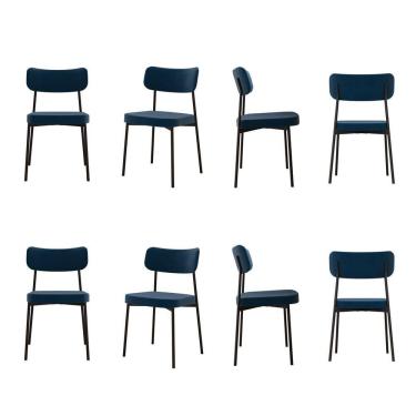 Imagem de Kit com 8 Cadeiras para Sala de Jantar Mona Yescasa Blue