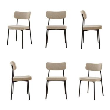 Imagem de Kit com 6 Cadeiras para Sala de Jantar Mona Yescasa Bege
