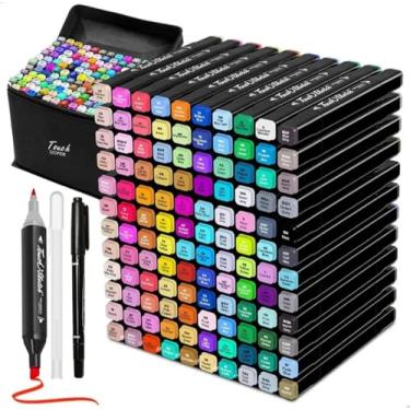 Imagem de Estojo de Canetinhas Touch com Ponta Dupla 100 cores para colorir + Bolsa