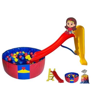 Imagem de Maravilha bebe piscina de bolinha mais escorregador