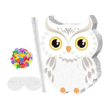 Imagem de IEUDNS Conjunto de jogo de festa de pinhatas de com máscara de olhos de vara e confete para jogo de carnaval, decorações de floresta