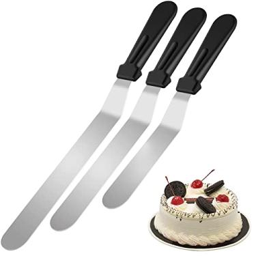 Imagem de Espátula para bolo, conjunto de espátulas de confeiteiro SIMEEGO com lâminas de aço inoxidável de 16 cm, ferramentas de decoração de bolo, espátula de bolo com cabo de plástico PP conjunto de