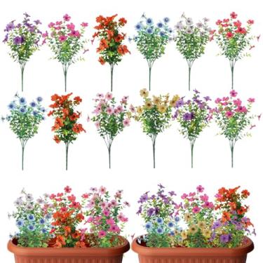 Imagem de Flores artificiais para atividades ao ar livre | Pacotes realistas de arranjos de flores resistentes a UV, adereços de plantas artificiais à prova de intempéries para fotografia, festa de casamento