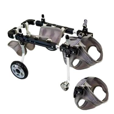 Imagem de Cadeira de rodas grande para cães - Carrinho de quatro rodas para suporte das pernas dianteiras/traseiras, mobilidade total com cinto abdominal, andador ideal para cães