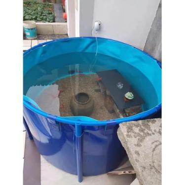 Imagem de Piscina portátil acima do solo - Forro de PVC flexível com moldura, lagoa de lona independente para Koi/Goldfish, tanque de retenção de aquário ideal (1,2 x 0,6 m)
