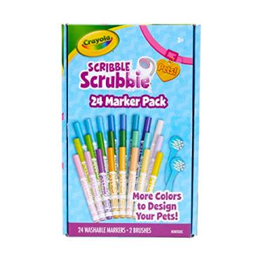 Imagem de Crayola Scribble Scrubbie Pets Marker Set, Amazon Exclusive, 24 Washable Markers