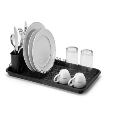 Imagem de Escorredor De Louça Pratos Cozinha Dobrável Pequeno 2547 Preto - Arthi