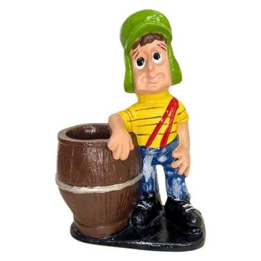 Imagem de Personagem Boneco Resina Porta Canetas Chaves Com Barril - LZ Decoraçõ