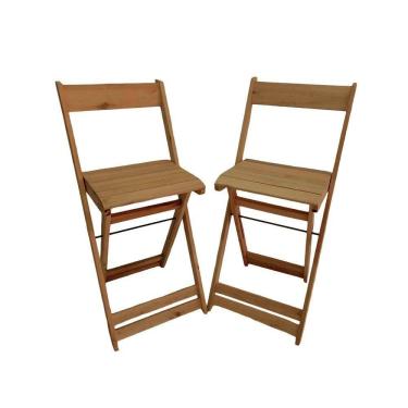 Imagem de Conjunto Com 2 Banquetas Dobráveis Em Eucalipto Mel