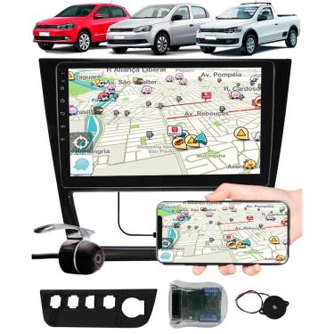 Imagem de Multimídia 9" Polegadas Vw Gol Saveiro Voyage G6 Espelhamento USB Bluetooth + Moldura Painel + Câmera de Ré + Interface Comando de Volante