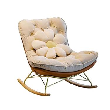 Imagem de UISLA Braço, apoio de braço de balanço, poltrona estofada para sala de estar, quarto, lounge preguiçoso, balanço leve e luxuoso, poltrona reclinável de sofá de tecido tecnológico