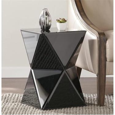 Imagem de Mesa Lateral Pequena Mesa Lateral, Mesas De Cabeceira De Sofá, Mesa De Café De Vidro, Mesa De Cabeceira Espelhada, Mesa De Lanche, Criativa Caixa De Canto A Sala D, Silver Mirror, 40X40X60CM