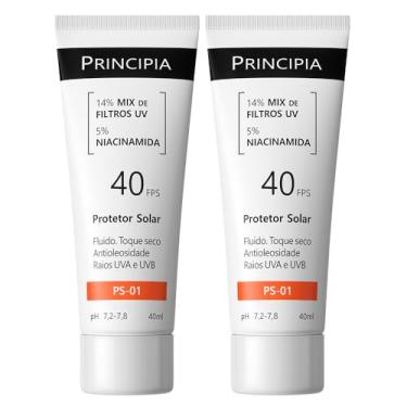Imagem de PRINCIPIA, Kit C/ 2 Protetor Solar Facial FPS 40, 14% Mix de Filtros UV + 5% Niacinamida PS-01 com 40ml
