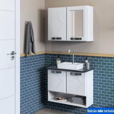 Imagem de Armário Para Banheiro Em Aço Telasul Rubi Com Espelho 2 Portas