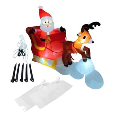 Imagem de Tachiuwa Enfeite Inflável de Natal de Papai Noel, Grande, para Decoração de Quintal, Janela Ou área Externa.