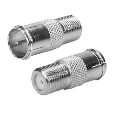 Imagem de Adaptador Coaxial F Fêmea para F Macho Engate Rápido, Conector de Zamac e Níquel, 26x11mm