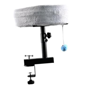 Imagem de Dualoai Cama para Gatos para Mesa, Altura Ajustável, Redonda, Macia, de Pelúcia, Moderna, para Escritório, Sala de Jogos, Donos de Gatos, para Gatos