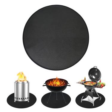 Imagem de Gcostar Tapete para fogueira Solo Stove Bonfire de 106,7 cm, protetor de churrasqueira dupla face à prova de fogo para churrasco ao ar livre, fogão de acampamento redondo para proteção de pátio, deck