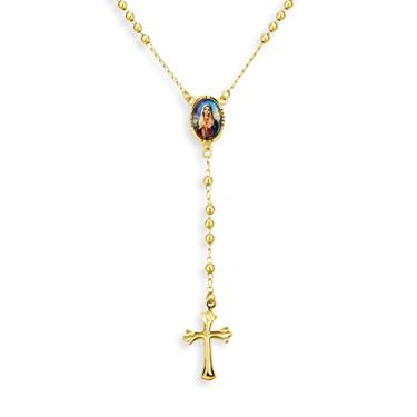 Imagem de Bling Jewelry Rosário Católico Cristão Contas Cruz Católica Virgem Mãe Maria Rosário Colar de Contas para Mulheres Adolescentes Latão Banhado a Ouro 18K, Metal, Outro