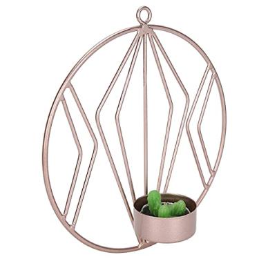 Imagem de BTER Castiçal, suporte de vela redondo com orifício para pendurar no quarto