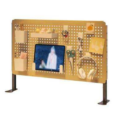 Imagem de Painel Porta-Ferramentas Pegboard de armazenamento de mesa de estudo, minimalista, armazenamento de mesa para pequenos itenspegboard de metal (Color : Brown, Size : Medium-large)