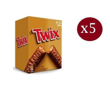 Imagem de Chocolate Twix 15G 150 Unidades Caramelo Macio E Biscoito - Mars