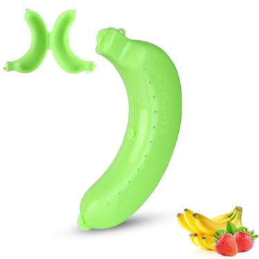 Imagem de protetor de banana para frutas,Armazenamento de recipiente para almoço, suporte para banana fofo, caixa para caixa protetora de banana para frutas, armazenamento para recipiente para almoço(Green)