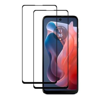 Imagem de UPONEW [Pacote com 2 para Motorola Moto G Play 2024 Protetor de tela de vidro temperado preto 9H Frontier Protector