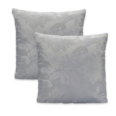 Imagem de Kit 2 Capas de Almofada c/ Zíper em Jacquard Adamascado Luxo 40cm x 40
